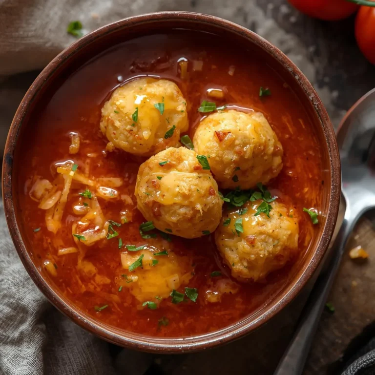 Hearty Tomato Soup with Cheddar Bay Dumplings