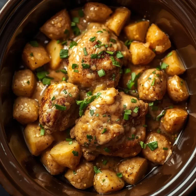 Garlic Parmesan Crockpot Chicken and Potatoes