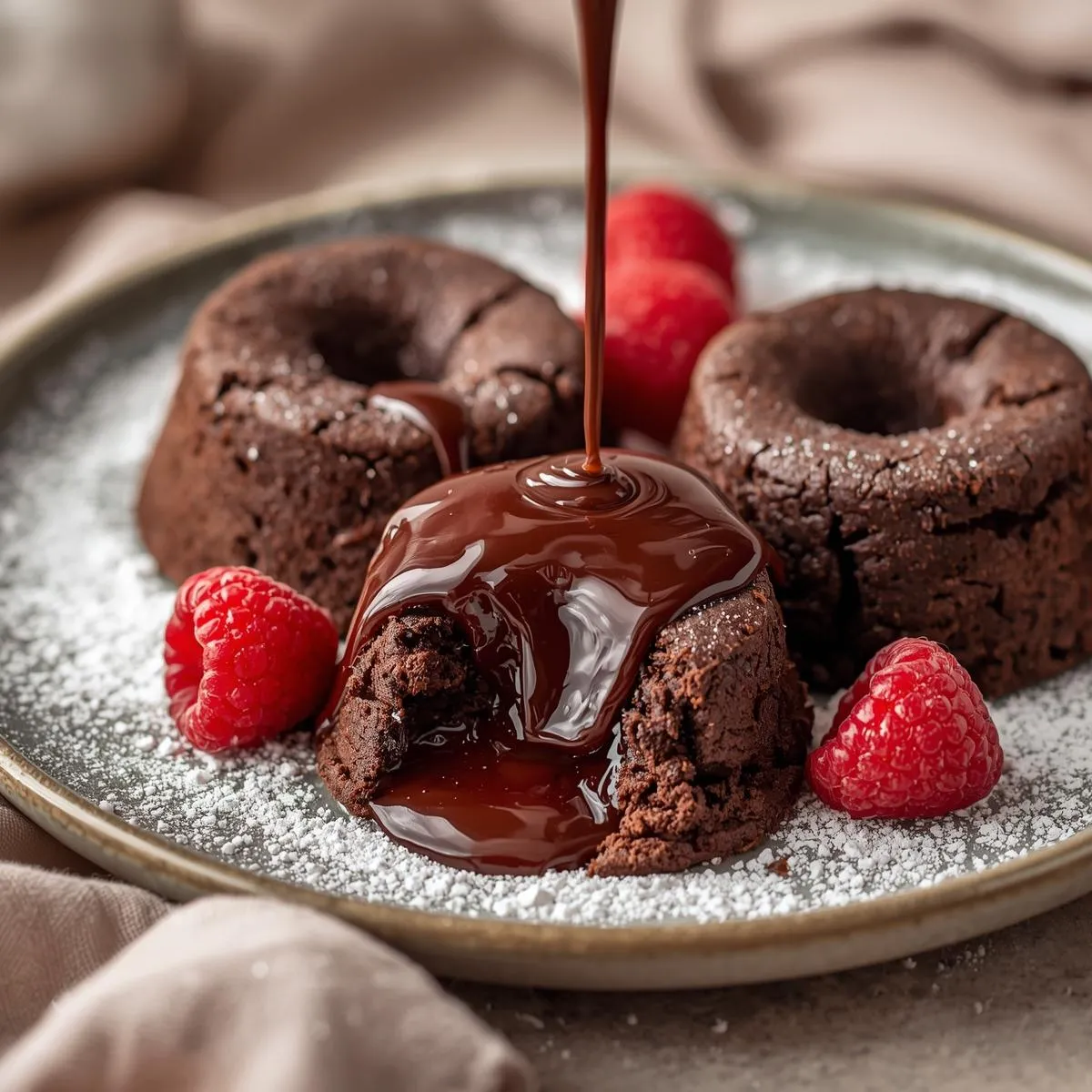 Chocolate lava cakes with molten centers