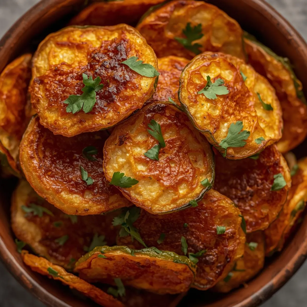 Caprese bites on skewers with balsamic glaze on a rustic wooden board