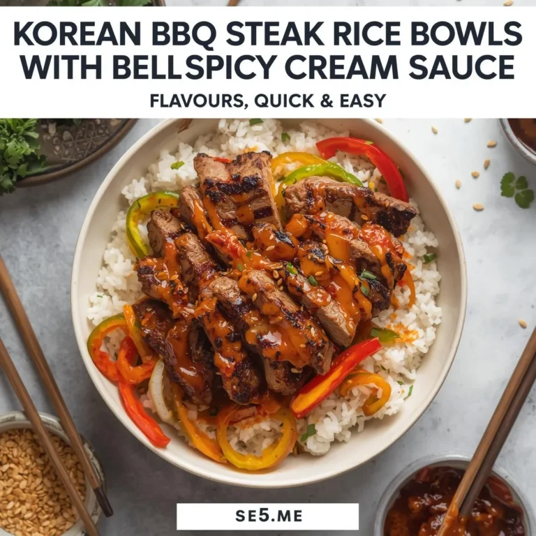 Korean BBQ Steak Rice Bowls with Spicy Cream Sauce – Flavorful, Quick & Easy