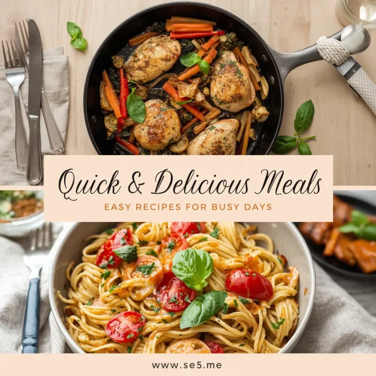 Quick & Delicious Meals: Easy Recipes for Busy Days