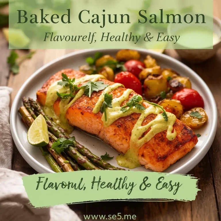 Baked Cajun Salmon with Avocado Lime Sauce – Flavorful, Healthy & Easy