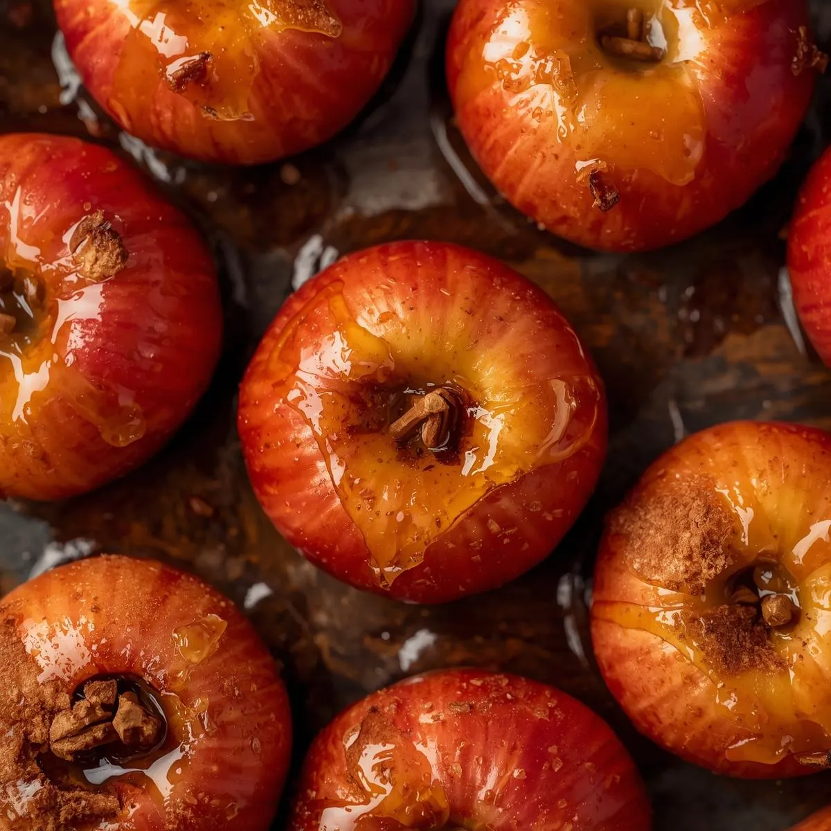 Baked cinnamon apples drizzled with honey