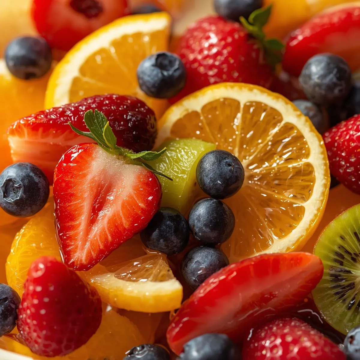 Fresh fruit salad with citrus slices