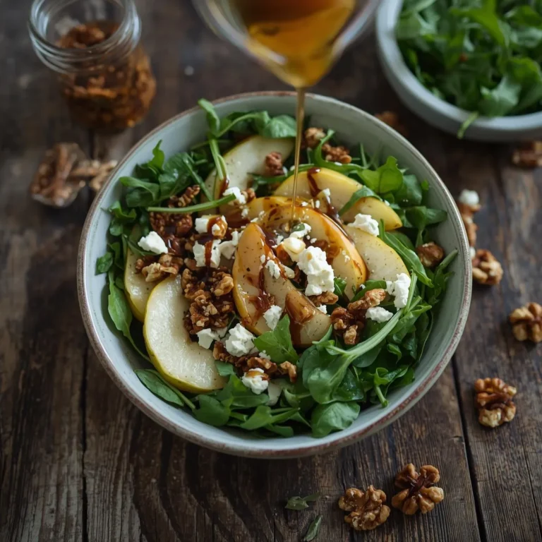 Pear & Goat Cheese Salad with Walnuts and Arugula