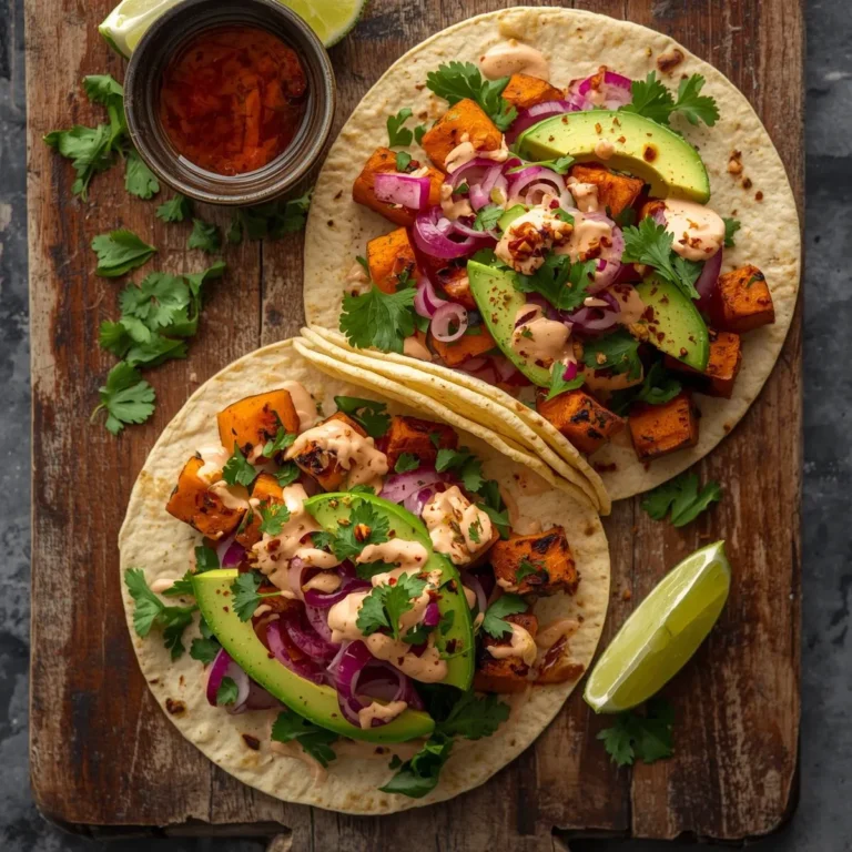 Sweet Potato Tacos with Avocado and Chili-Lime Crema