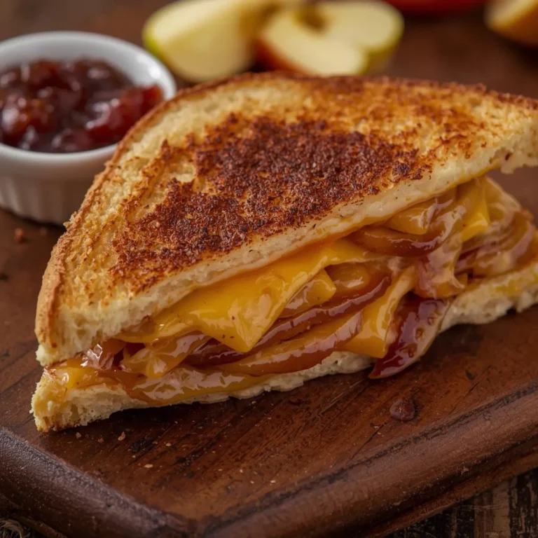 Caramelized Onion & Apple Grilled Cheese with Cheddar and Fig Jam