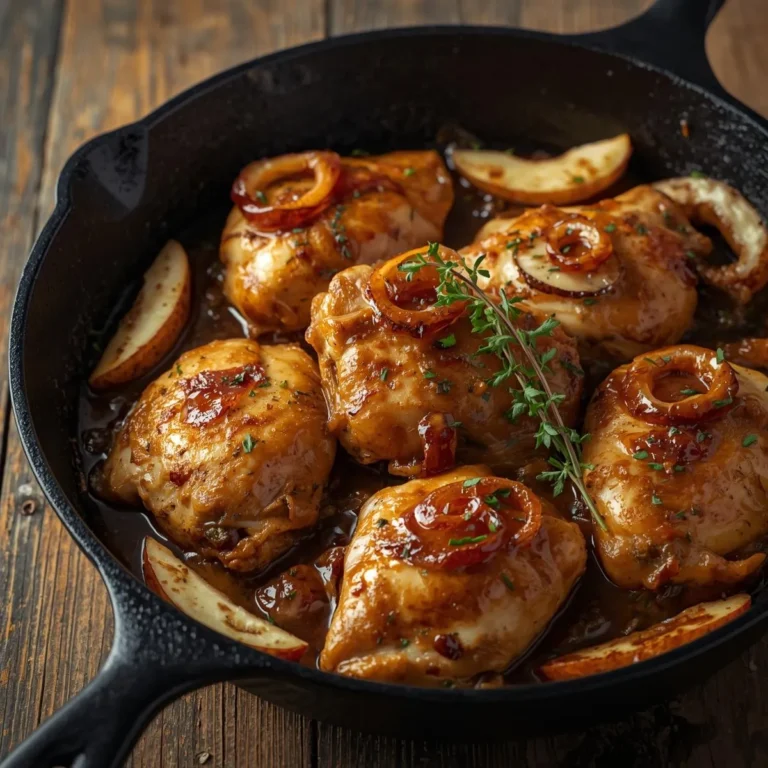 Easy Apple Cider Chicken Skillet with Apples (One Pan)