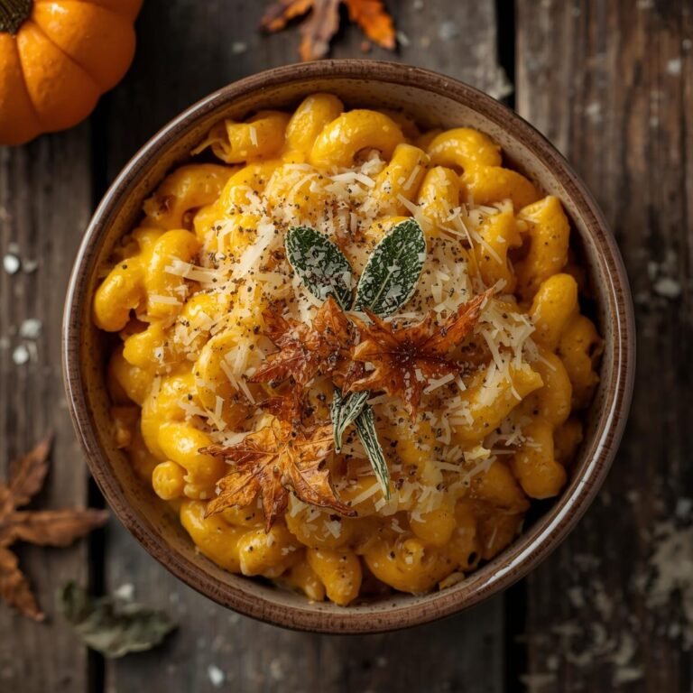 Pumpkin Mac & Cheese with Crispy Sage