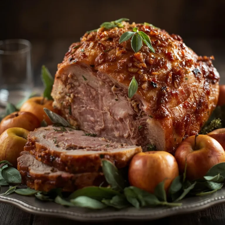 Stuffed Crown Roast of Pork with Apple & Sage