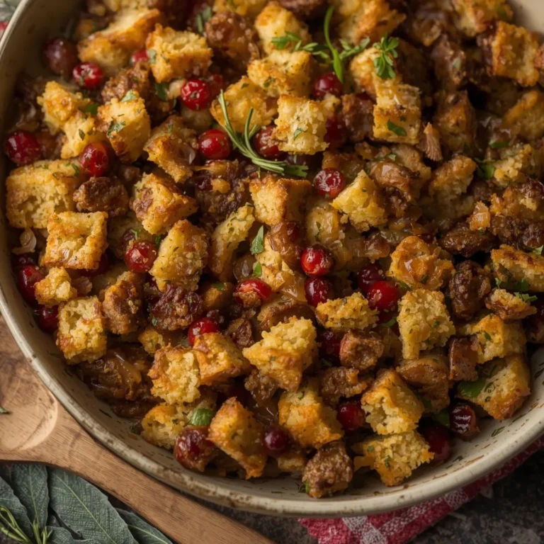 Sourdough Stuffing with Cranberries & Sausage