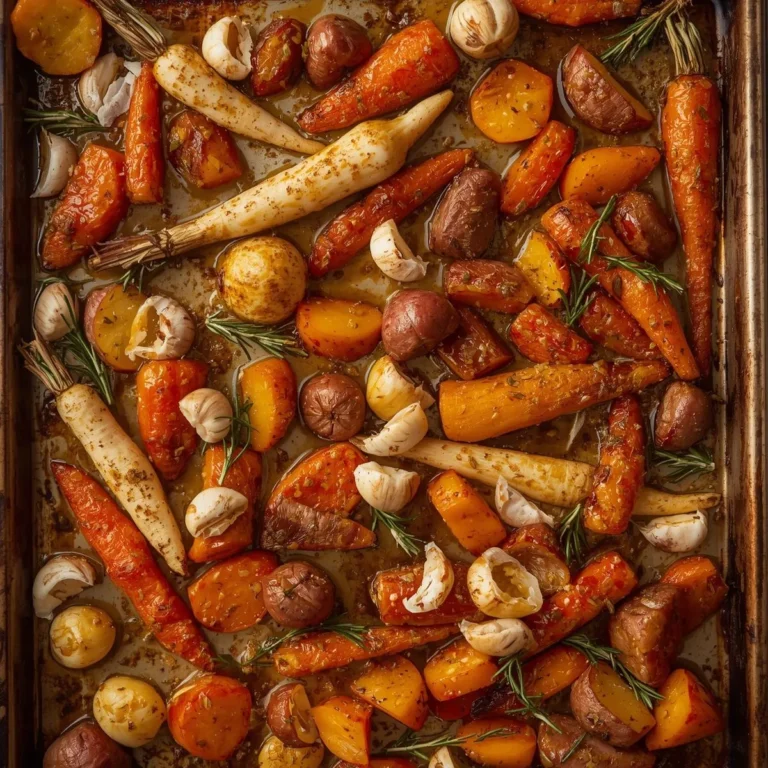 Garlic-Rosemary Roasted Root Vegetables