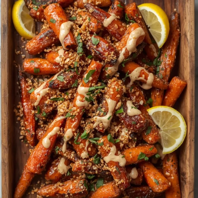 Maple-Roasted Carrots with Tahini Drizzle & Dukkah